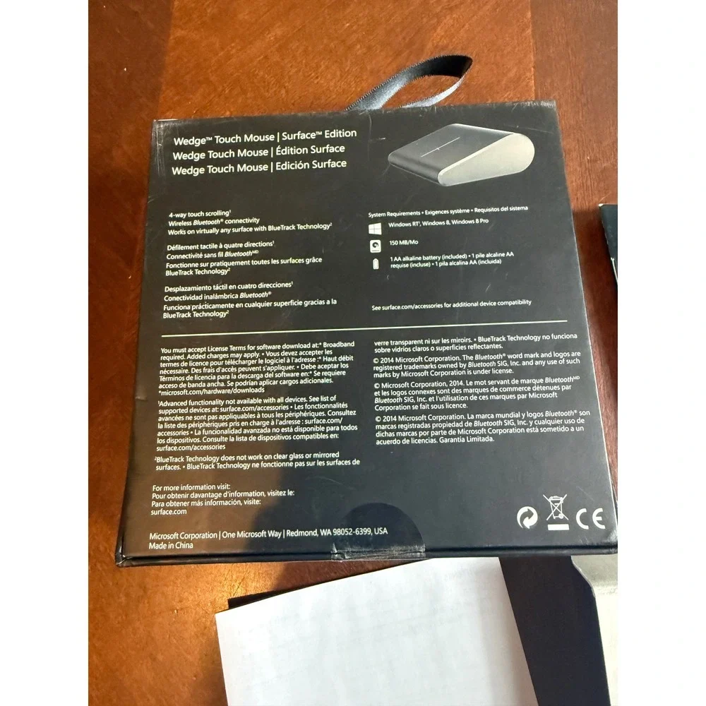 Microsoft Surface Wedge Touch Mouse Surface Edition Black Bluetooth 3LR-00004